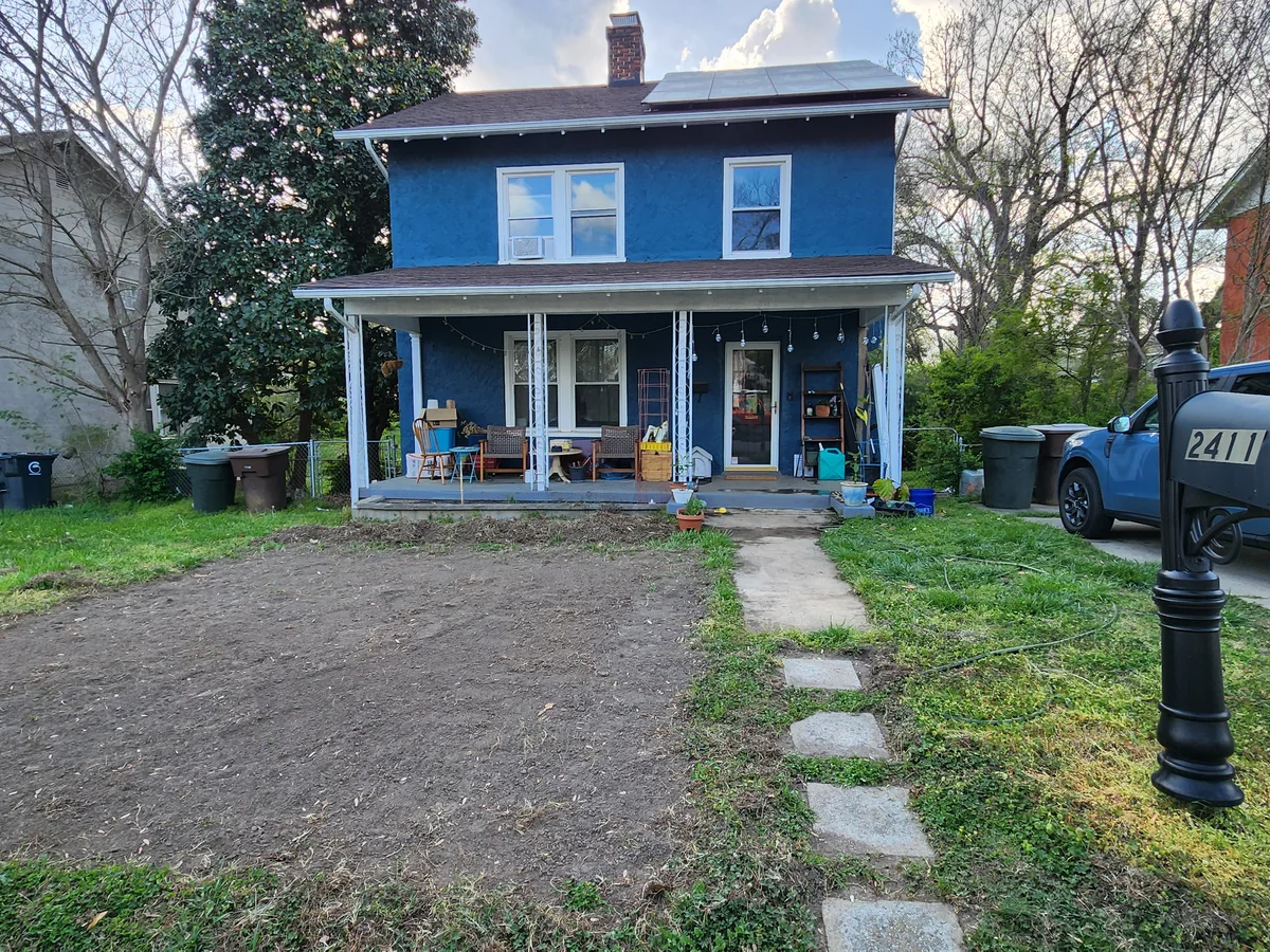Front yard after the site was cleared for planting